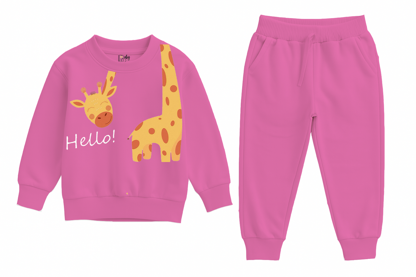 Hello Giraffe Sweatshirt & Jogger Set