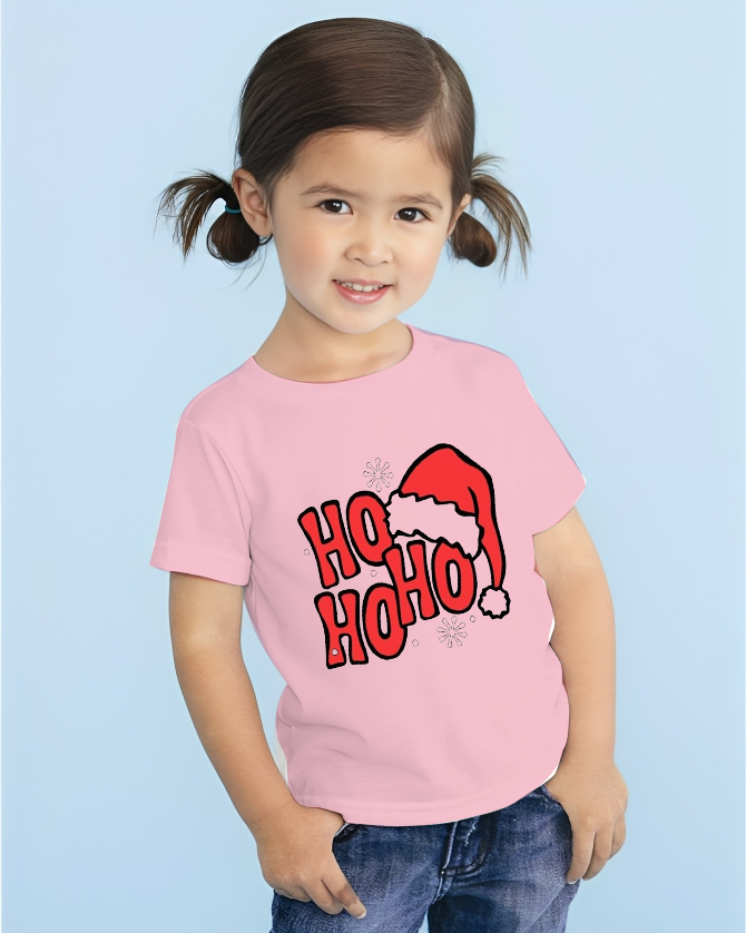 Ho Ho Red Hat Half Sleeves T-shirt
