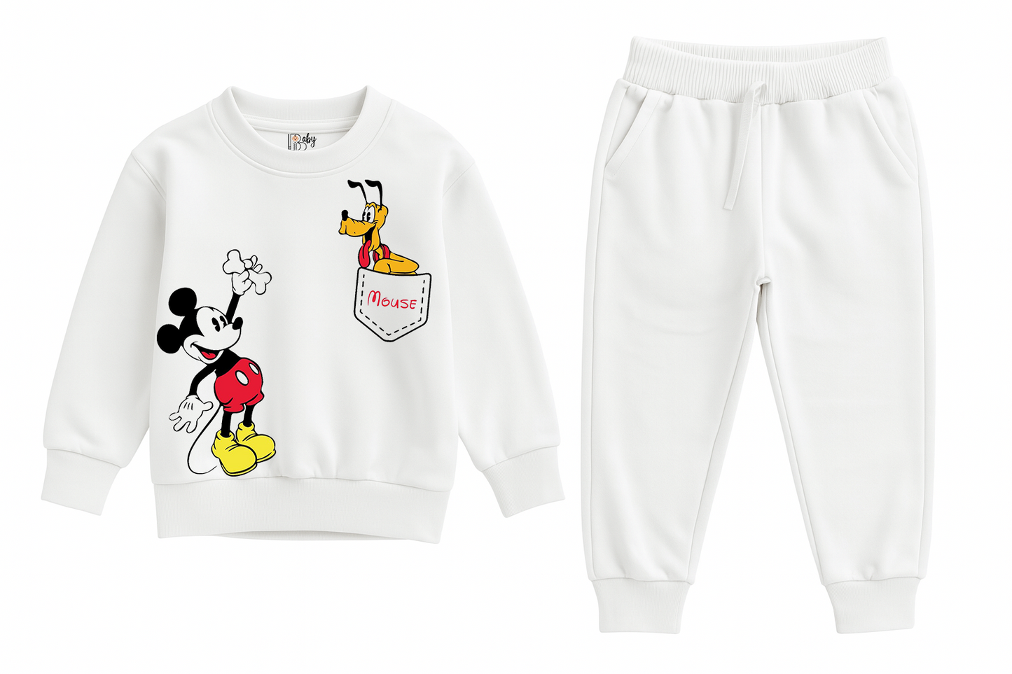 Mickey & Pluto Pocket Print Sweatshirt & Jogger Set