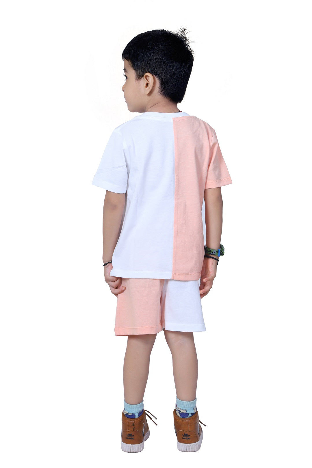 BabyBoss Dual Coloured Block Pattern Pocket Print T-Shirt & Short Set